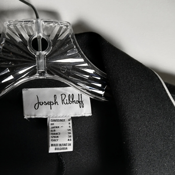 Joseph Ribkoff Black Military Style Blazer with Silver Buttons But Zip Front EUC - Picture 5 of 7